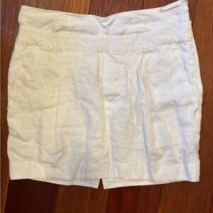 White Linen Mini Skirt